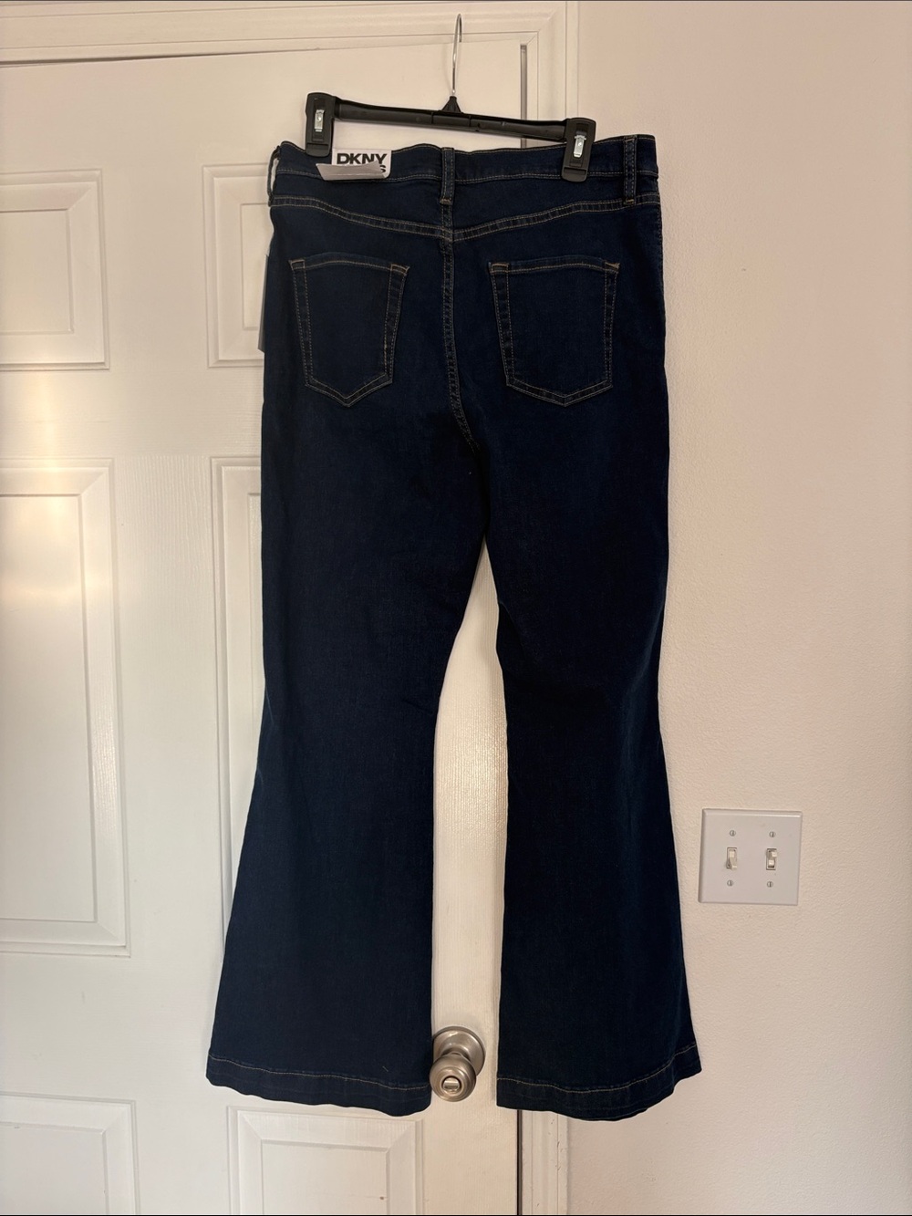 DKNY NWT Dark Tide High Rise Flare Denim - Picture 2 of 12